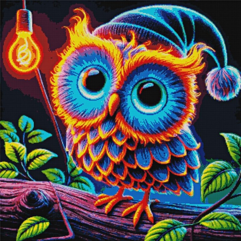 Diamond Painting-Neon-Schlummereule