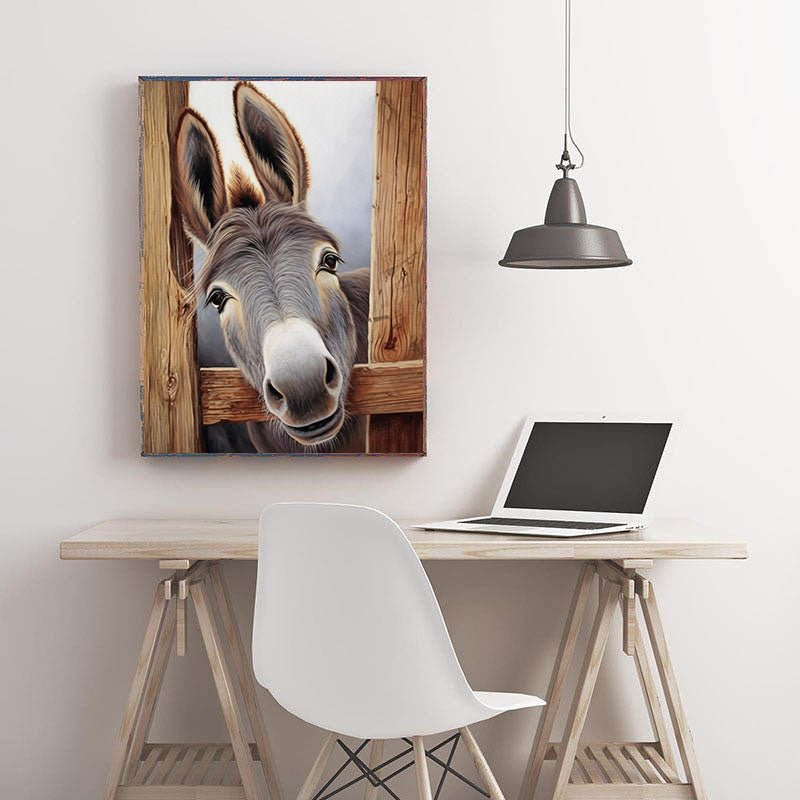 Diamond Painting-Neugieriger Eselkop