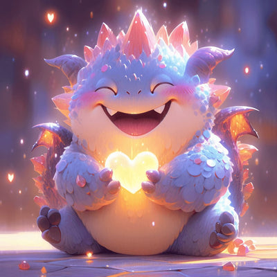 Diamond Painting-Niedlicher dicker Drache - Jetzt bei diamondspainting kaufen