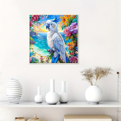 Diamond Painting-Papagei auf dem Ast