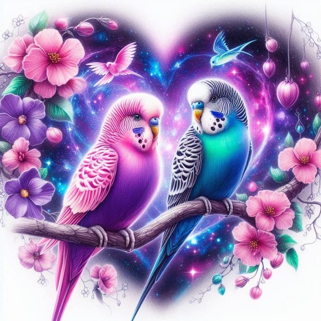 Diamond Painting-Papageienpaar - Jetzt bei diamondspainting kaufen