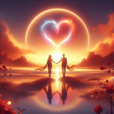 Diamond Painting-Pärchen bei Dämmerung - Jetzt bei diamondspainting kaufen