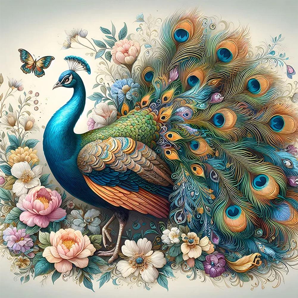 Diamond Painting-Pfau in voller Blüte - Jetzt bei diamondspainting kaufen