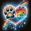 Diamond Painting-Pfotenliebe im Regenbogenherz