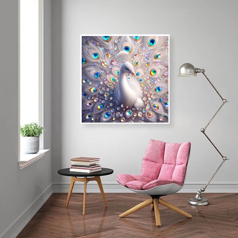 Diamond Painting-Prächtiger Pfau der Edelsteine