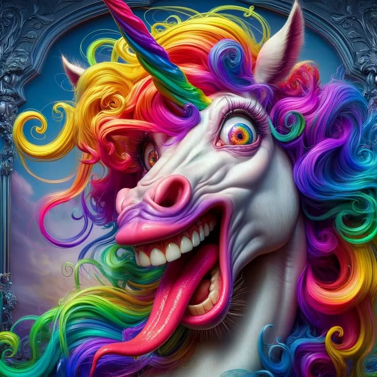 Diamond Painting-Psycho-Einhorn