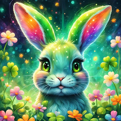 Diamond Painting-Regenbogen-Häschen Lila