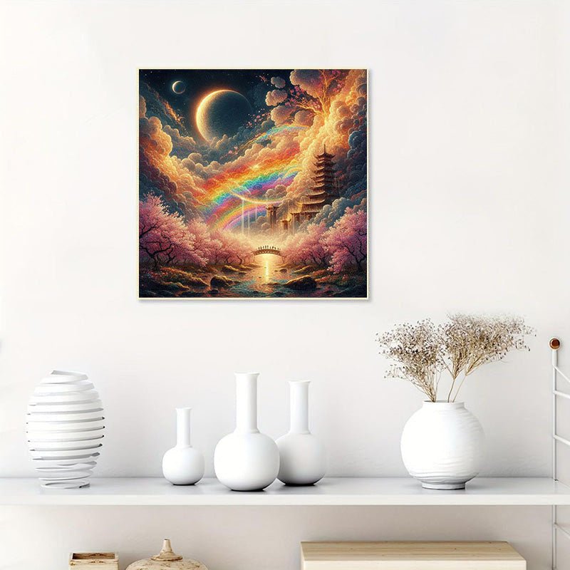 Diamond Painting-Regenbogen zwischen den Wolken