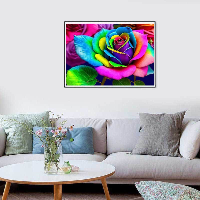 Diamond Painting-Regenbogenrose