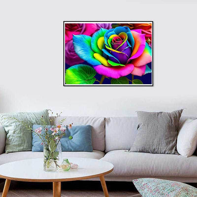 Diamond Painting-Regenbogenrose
