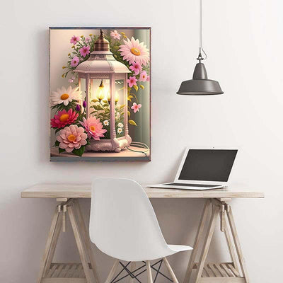 Diamond Painting-Romantische Laterne mit Blumen