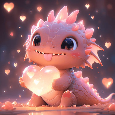 Diamond Painting-Rosa dicker Drache - Jetzt bei diamondspainting kaufen