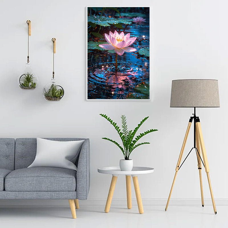 Diamond Painting-Rosa Lotusblume