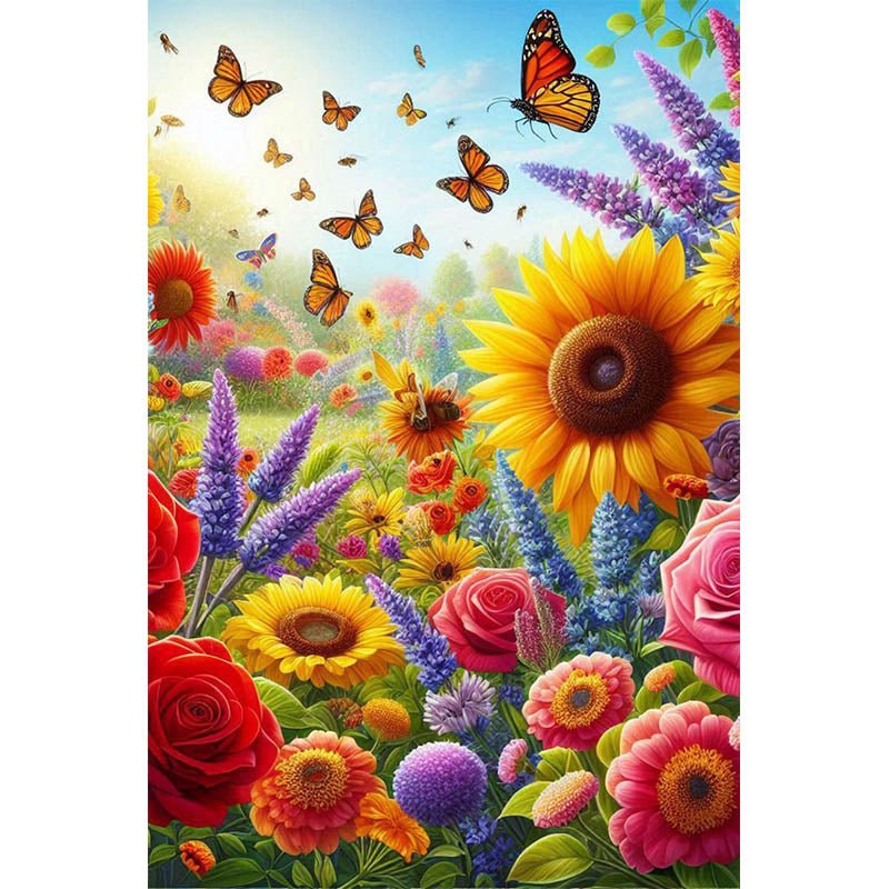 Diamond Painting-Rosen und Sonnenblumen