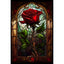 Diamond Painting-Rote Rose im Glasfenster