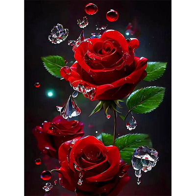 Diamond Painting-Rubinrote Rosen