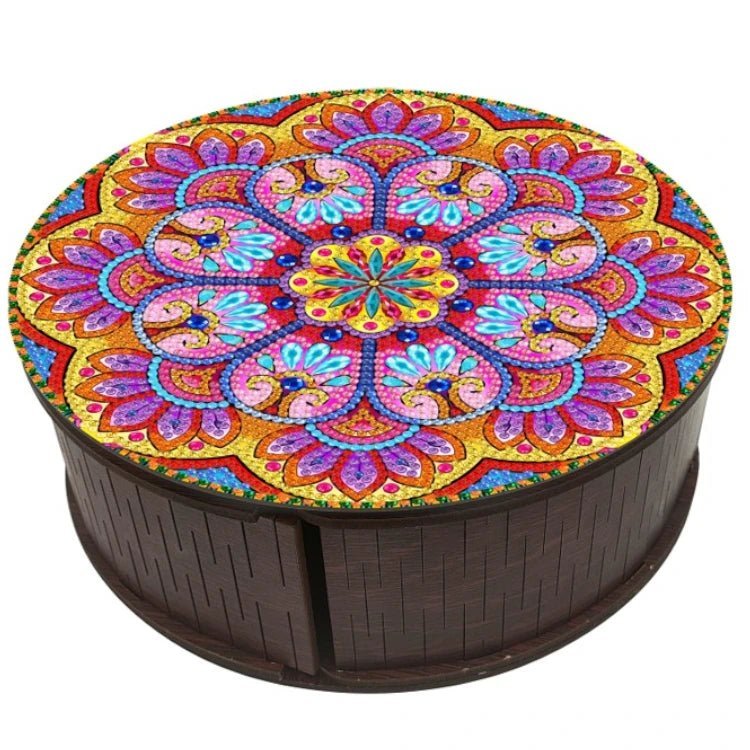 Diamond Painting - Runde Mandala - Schmuckbox mit 4 Fächern - 2 - diamondspainting