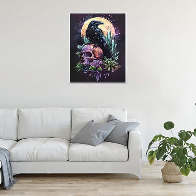 Diamond Painting-Schädel und Kristall