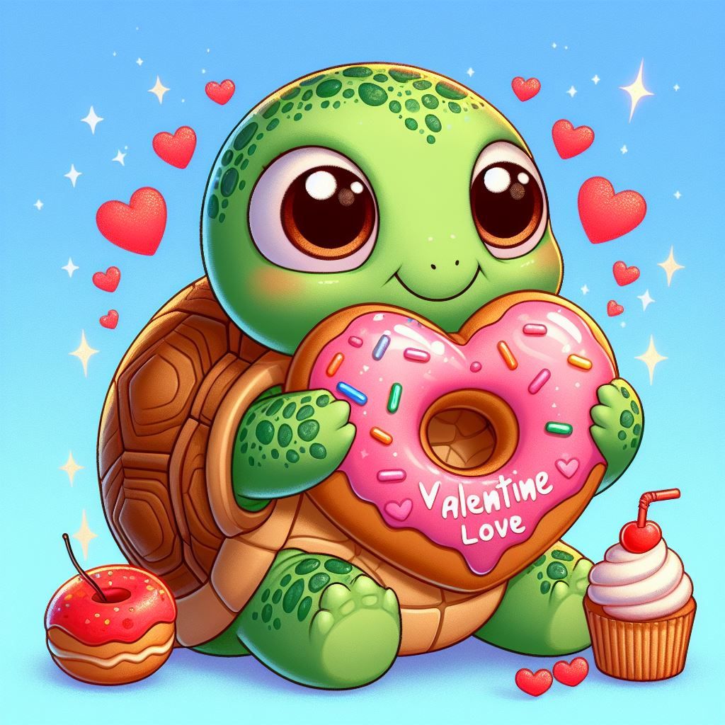 Diamond Painting-Schildkröte, die einen Donut isst - Jetzt bei diamondspainting kaufen