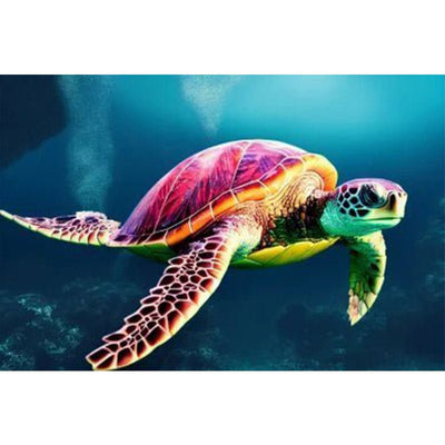 Diamond Painting-Schildkröte im Korallenmeer