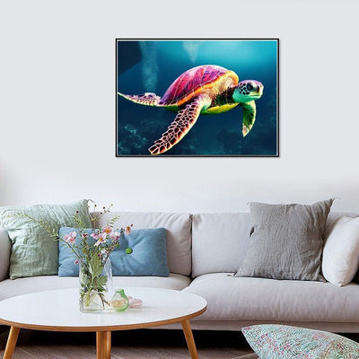 Diamond Painting-Schildkröte im Korallenmeer