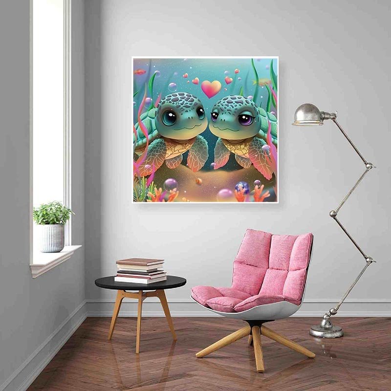 Diamond Painting-Schildkrötenliebe