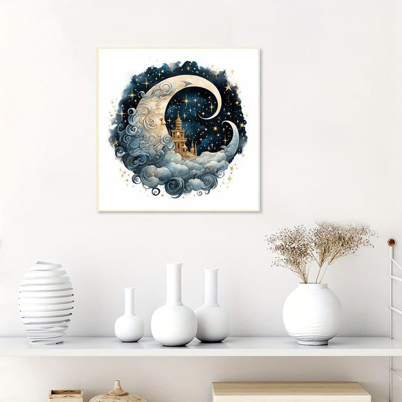 Diamond Painting-Schloss auf dem Mond