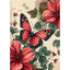 Diamond Painting-Schmetterling auf roten Blumen