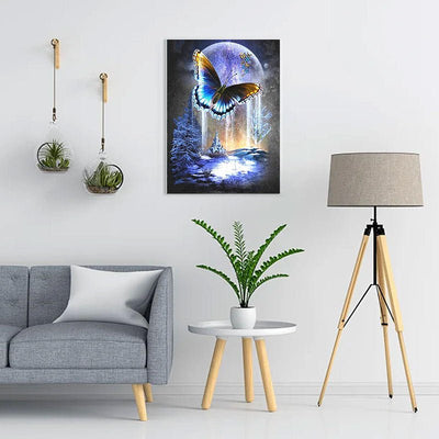 Diamond Painting-Schmetterling im Mondlicht