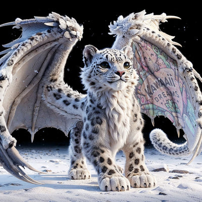 Diamond Painting-Schneeleopard mit Flügeln - Jetzt bei diamondspainting kaufen