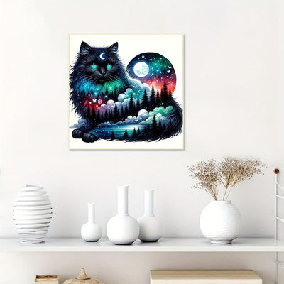 Diamond Painting-Schwarze Katze