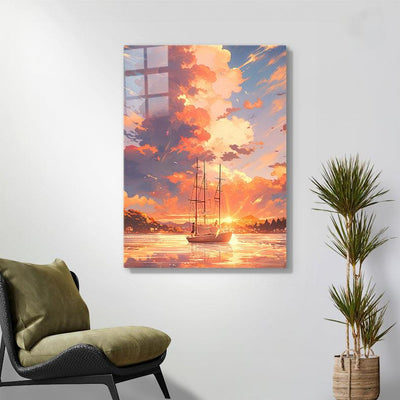 Diamond Painting-Segeln im Abendrot