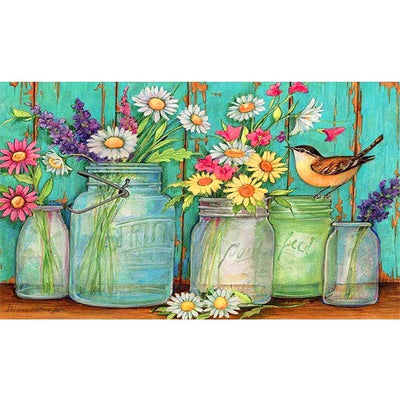 Diamond Painting-Sommerblumen im Glas