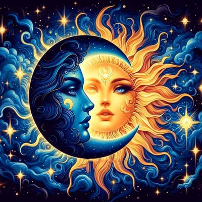 Diamond Painting-Sonne küsst Mond