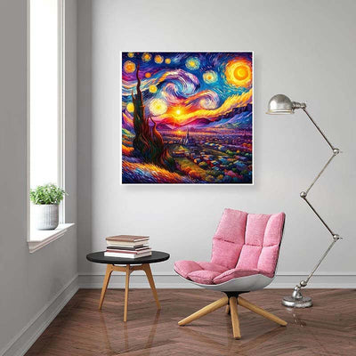 Diamond Painting-Sonnenaufgang und Sterne