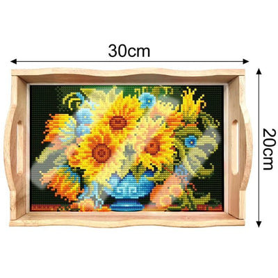 Diamond Painting-Sonnenblumen-Holztablett - Jetzt bei diamondspainting kaufen