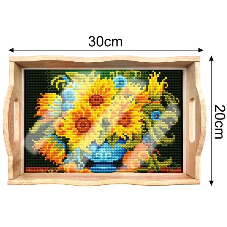 Diamond Painting - Sonnenblumen - Holztablett - diamondspainting