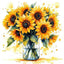 Diamond Painting-Sonnenblumenstrauß im Glasvasen