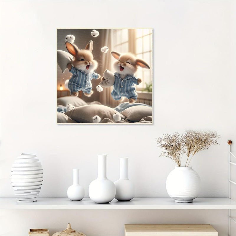 Diamond Painting-Spielende Kaninchen