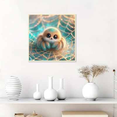 Diamond Painting-Spinne im Netz