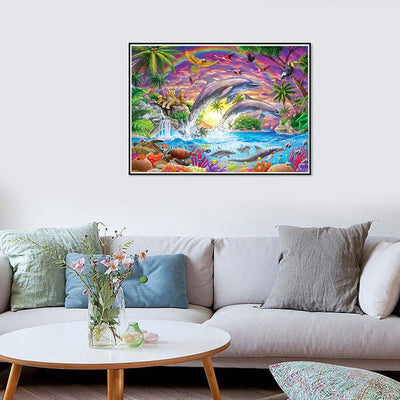 Diamond Painting-Springende Delfine