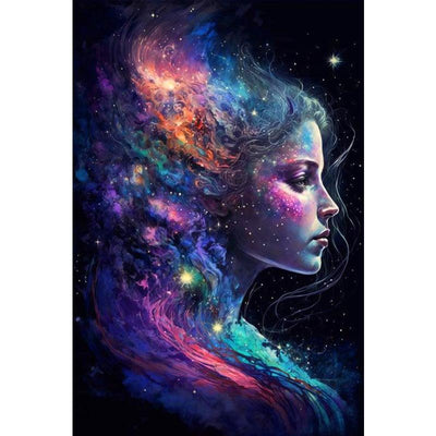 Diamond Painting-Sternenhimmel-Mädchen