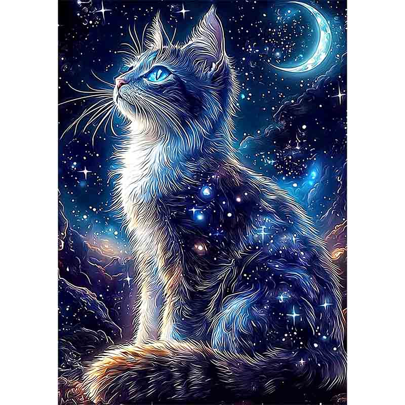 Diamond Painting-Sternenkatze