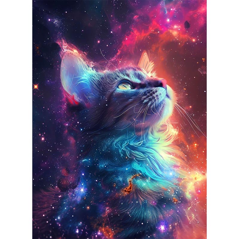Diamond Painting- Sternenkatze im Kosmos