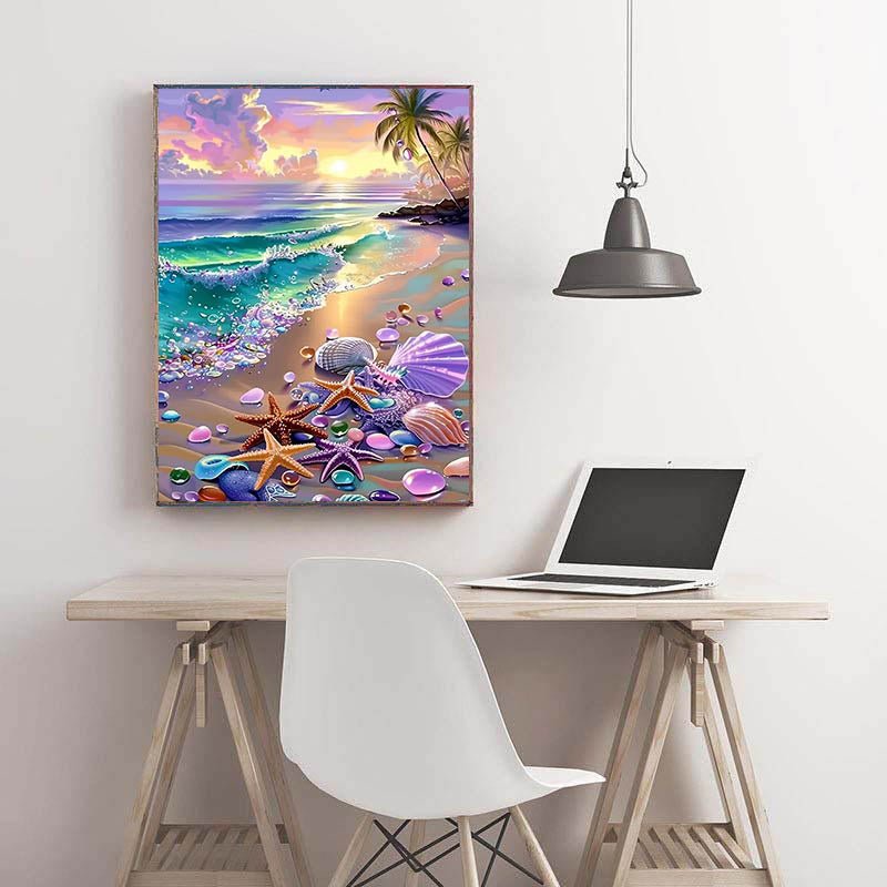 Diamond Painting-Sternfische am Abendstrand