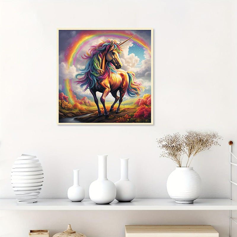 Diamond Painting-Stolzes Regenbogen-Einhorn