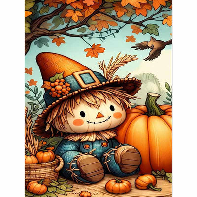 Diamond Painting-Süße Herbst-Vogelscheuche