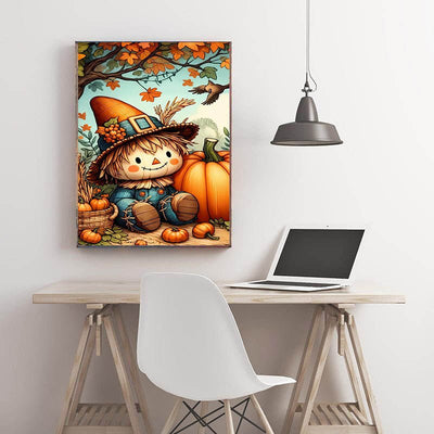 Diamond Painting-Süße Herbst-Vogelscheuche