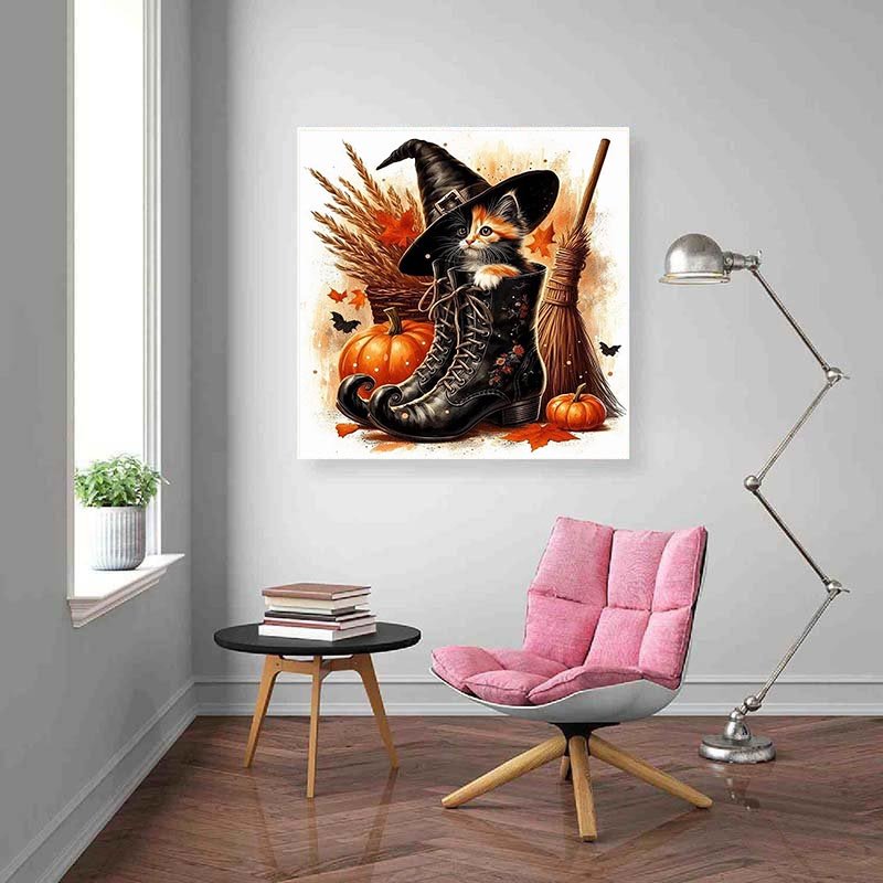 Diamond Painting-Süße Hexenkatze