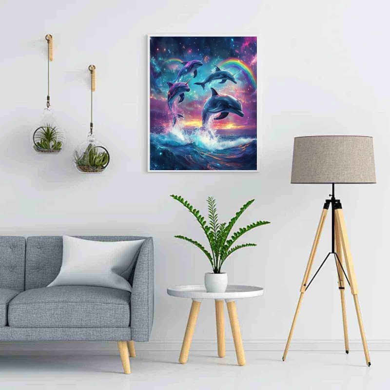 Diamond Painting-Tanz der vier Delfine